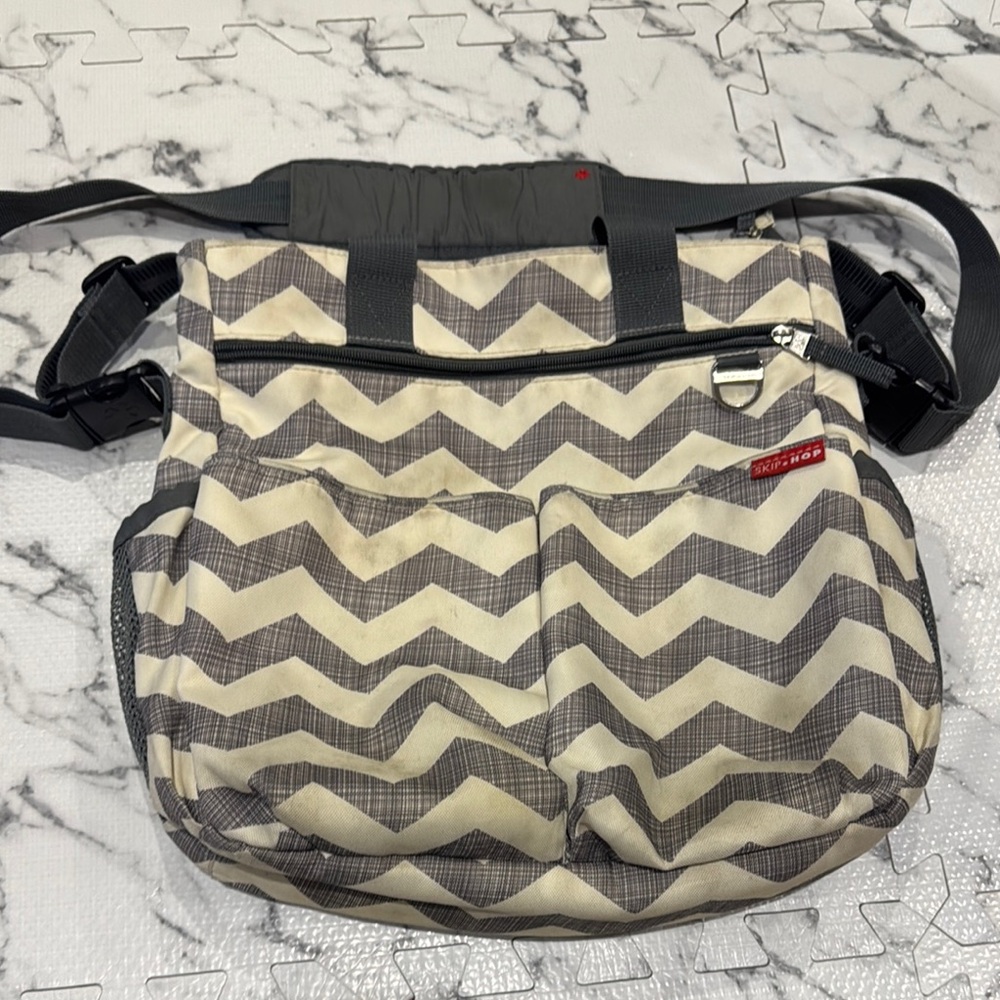 Chevron Diaper Bag with Adjustable Strap